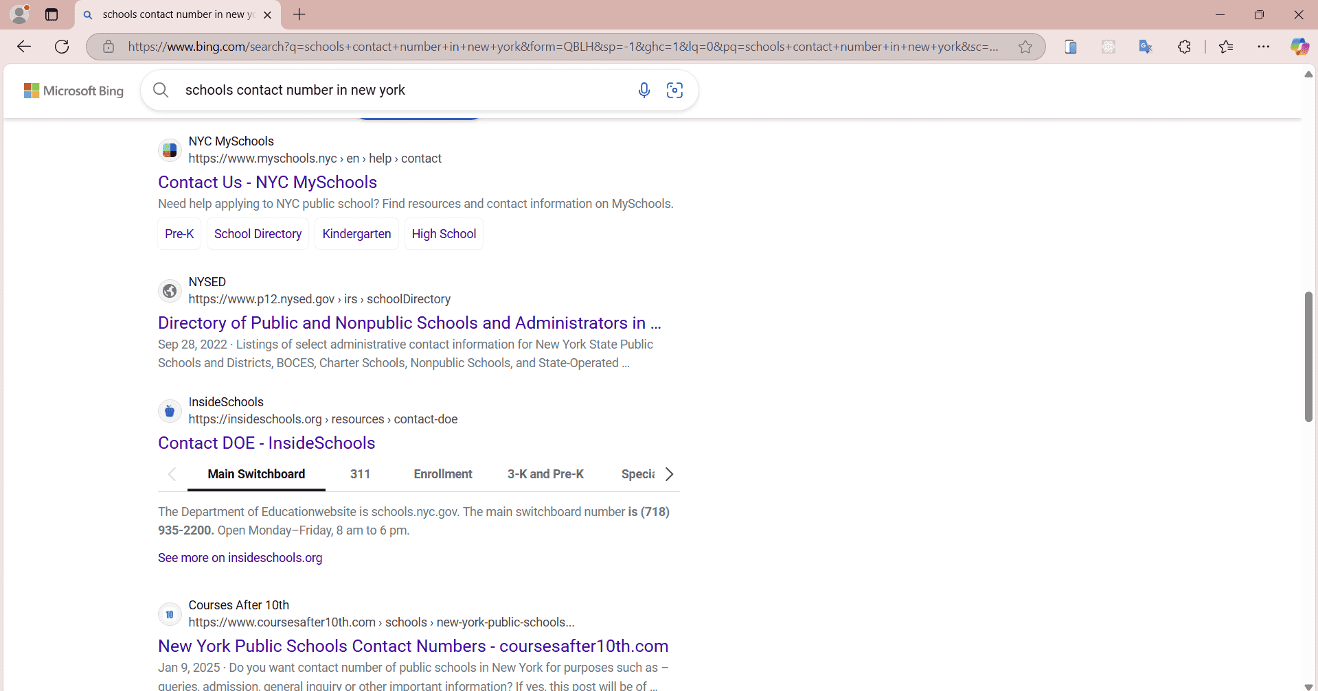 Bing Scraper Result